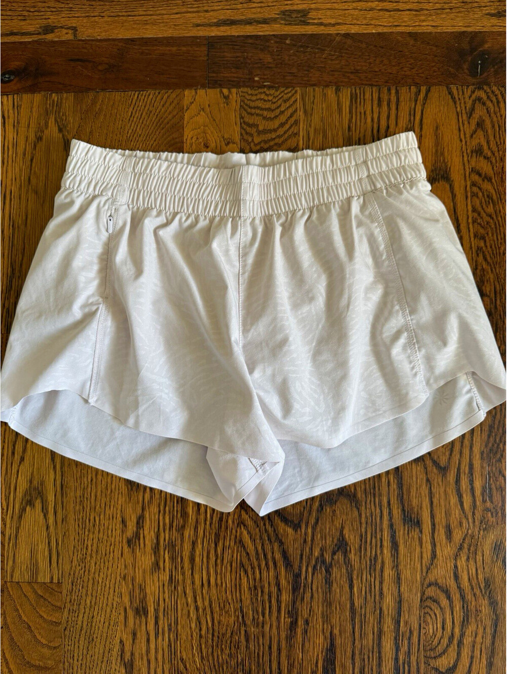 Athleta Women’s White Printed Athletic Activewear Shorts XS Drawstring Lined